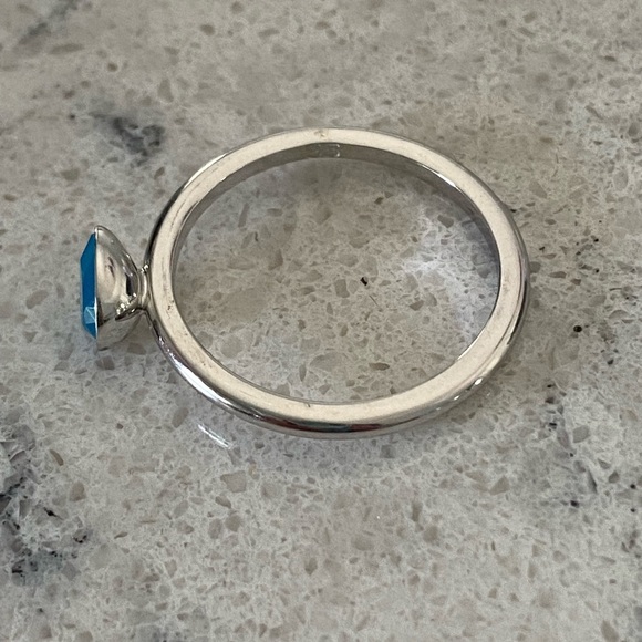 Swarovski Three Ring Set with Teal and Clear Accents Size 55 - Picture 7 of 7